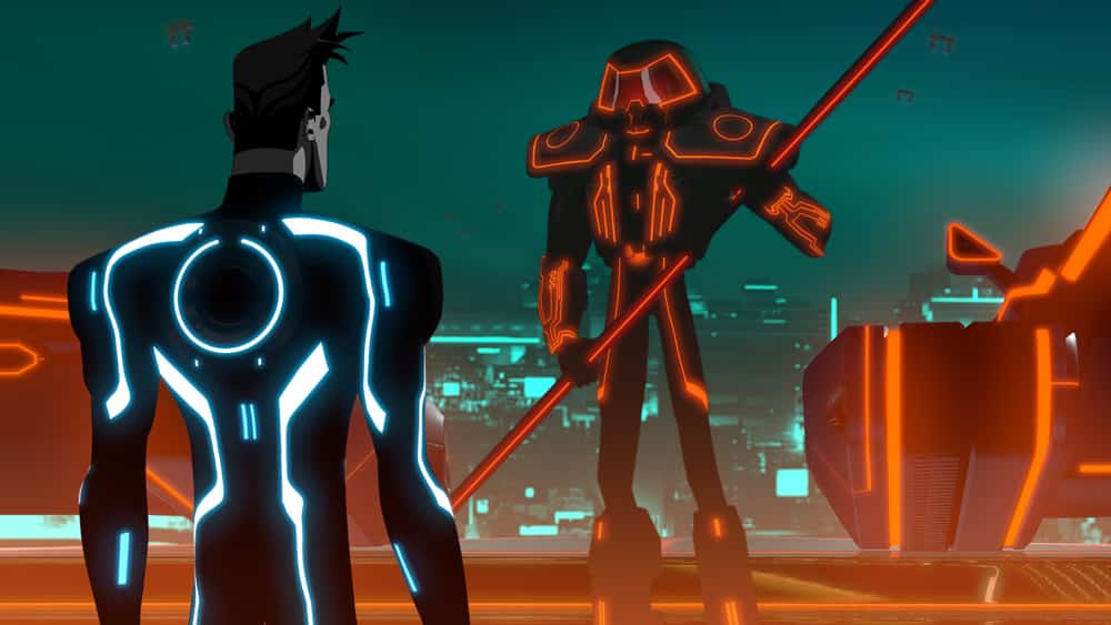 elijah wood y paul reubens en la serie de animación de 'tron'