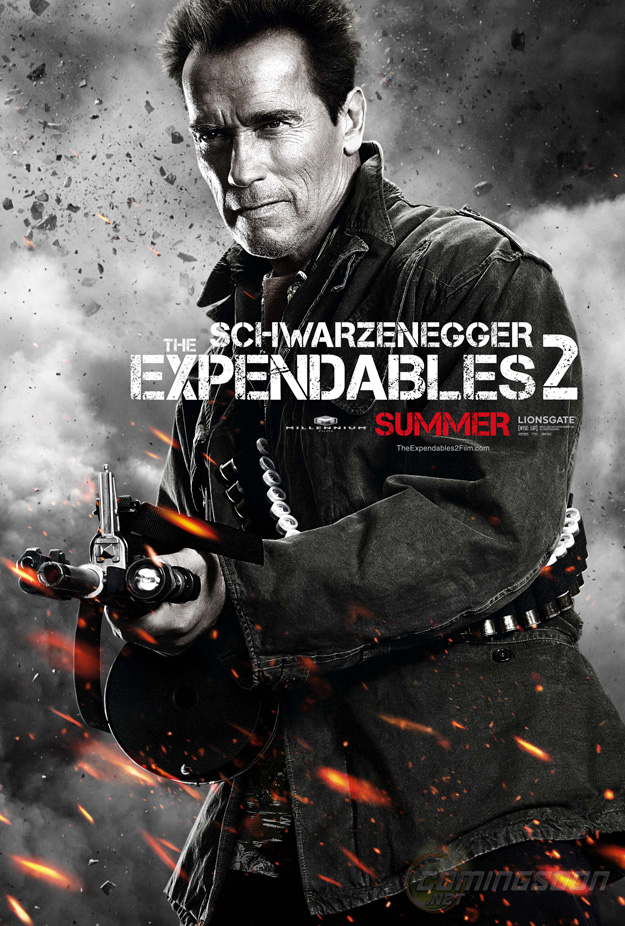 Póster de Los mercenarios 2 con Arnold Schwarzenegger expendables arnold schwarzenegger