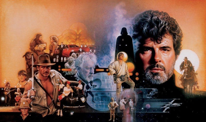 Ilustración de Drew Struzan dedicada a George Lucas