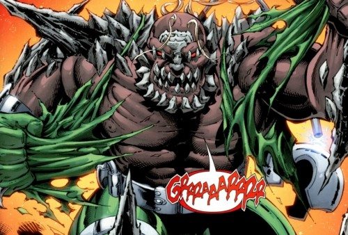 ilustración de doomsday, villano de superman en las viñetas de dc comics.