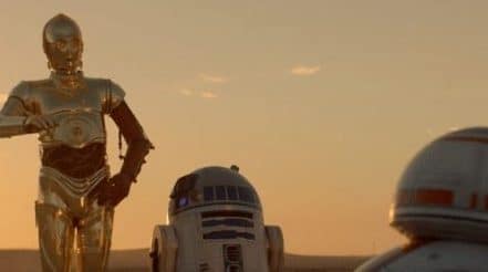 c3po r2d2 y bb8 en star wars: el despertar de la fuerza