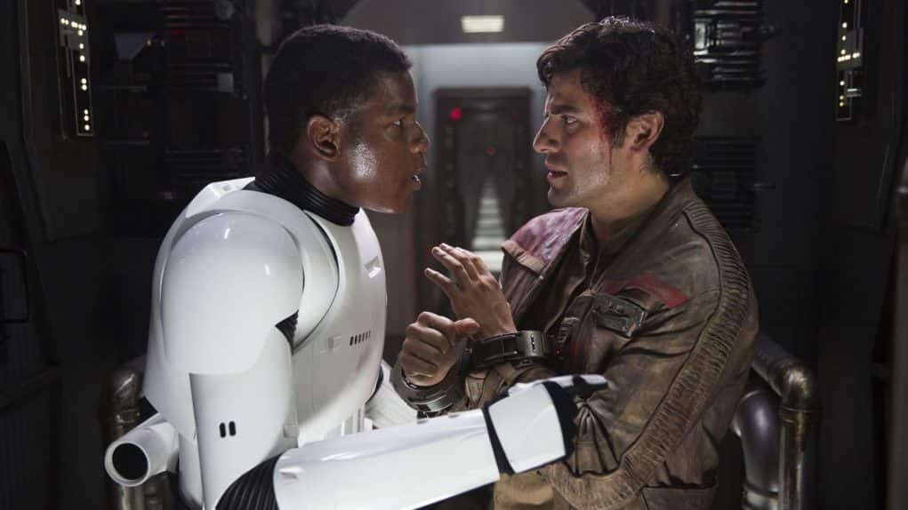 Fotograma de Star Wars: El despertar de la fuerza con Poe Dameron y Finn