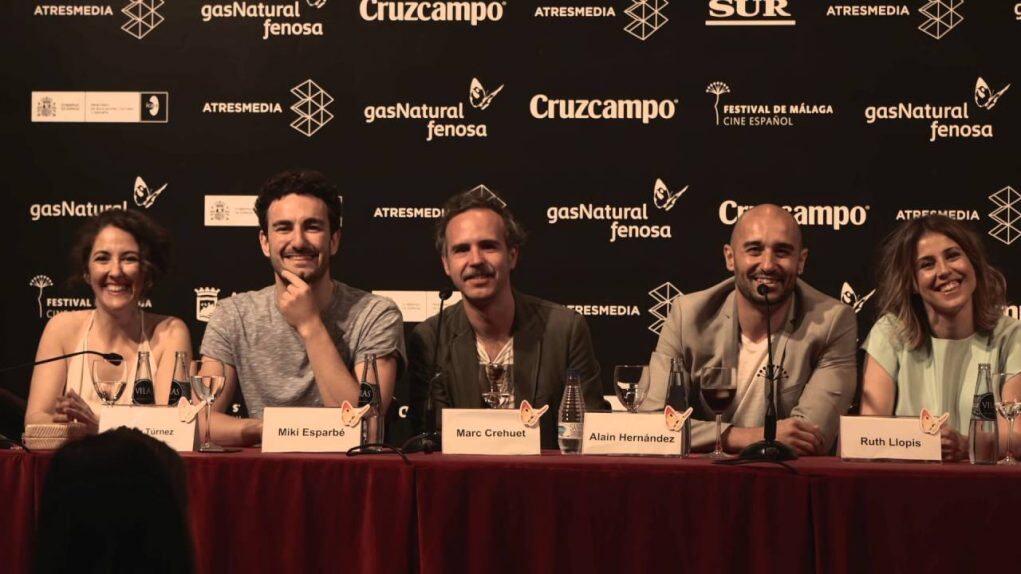 el equipo de el rey tuerto durante la rueda de prensa en el festival de cine de malága