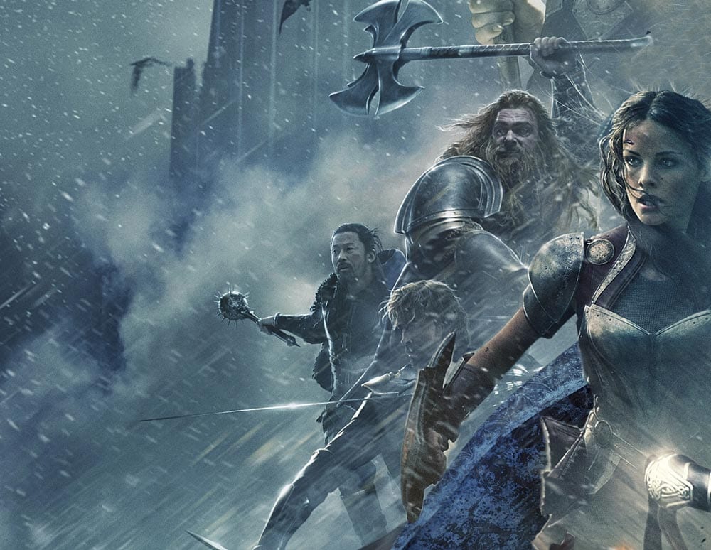 los tres guerreros y lady sift en thor: ragnarok