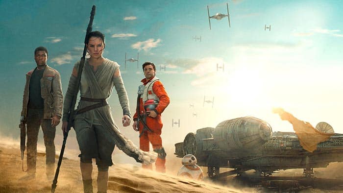 primera imagen de rey, finn y poe en 'star wars: the last jedi'