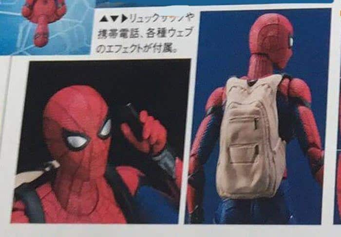 'spider-man: homecoming': imágenes de spidey con mochila y móvil
