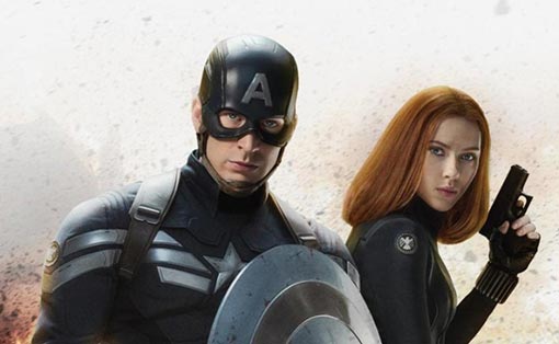 Capitán América junto a Viuda Negra. Capitán América. El soldado de invierno