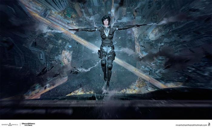 Así habría sido Margot Robbie como protagonista de 'Ghost in the Shell'