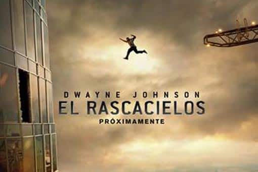 póster de el rascacielos (skyscraper) con dwayne johnson (the rock)