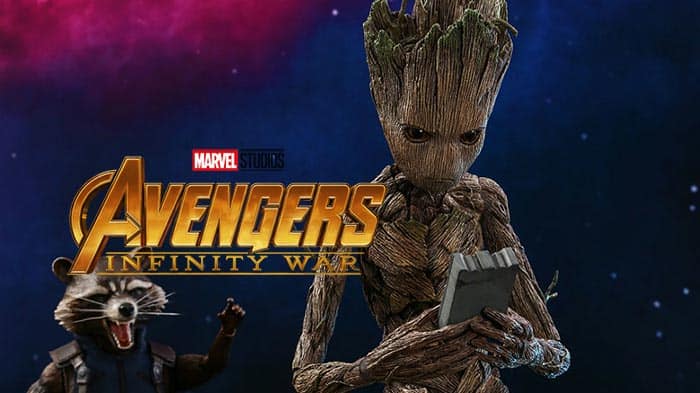 groot adolescente en vengadores: infinity war (2018)