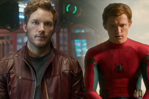star lord y spider-man en vengadores: infinity war