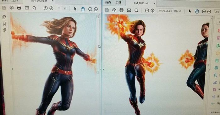 Arte conceptual de Vengadores 4 (2019) con Capitana Marvel Arte conceptual de Vengadores 4 (2019) con Capitana Marvel