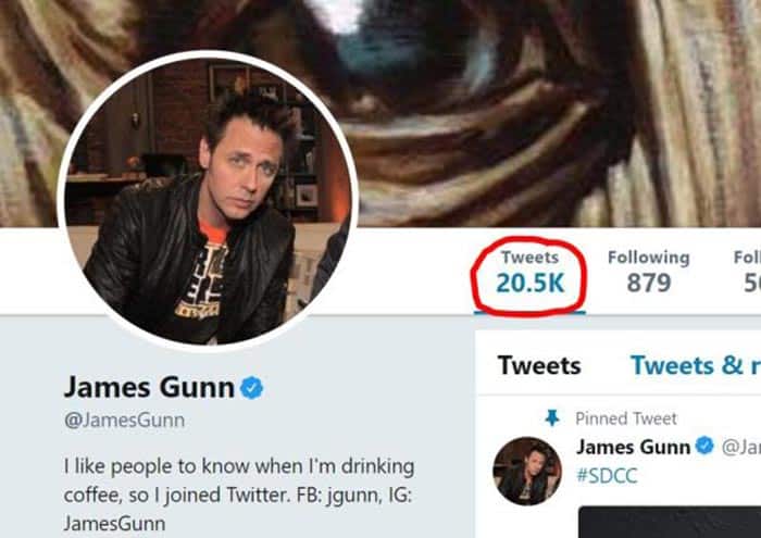 20.000 tuits de James Gunn 20.000 tuits de James Gunn