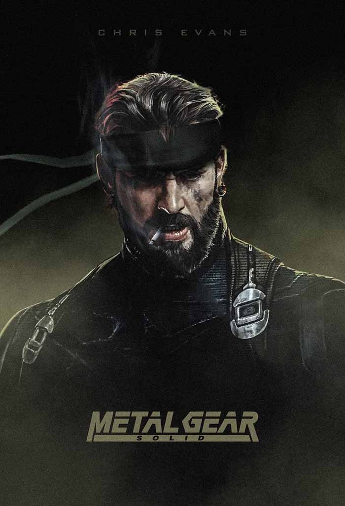 chris evans como snake en metal gear solid