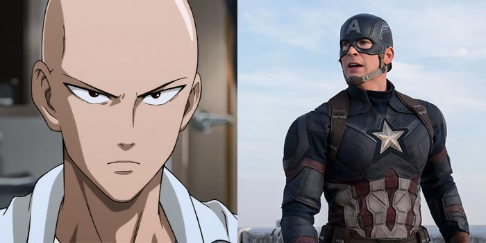 saitama (one punch man) vs capitán américa