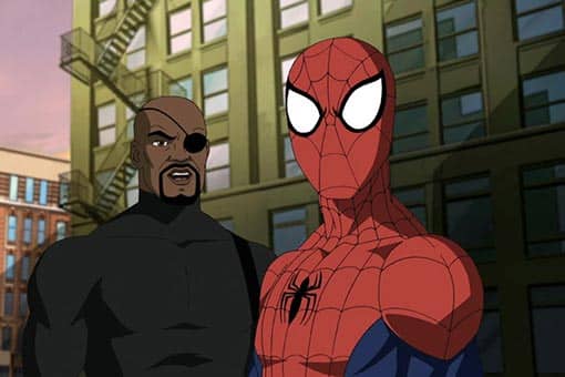 nick fury y spider-man