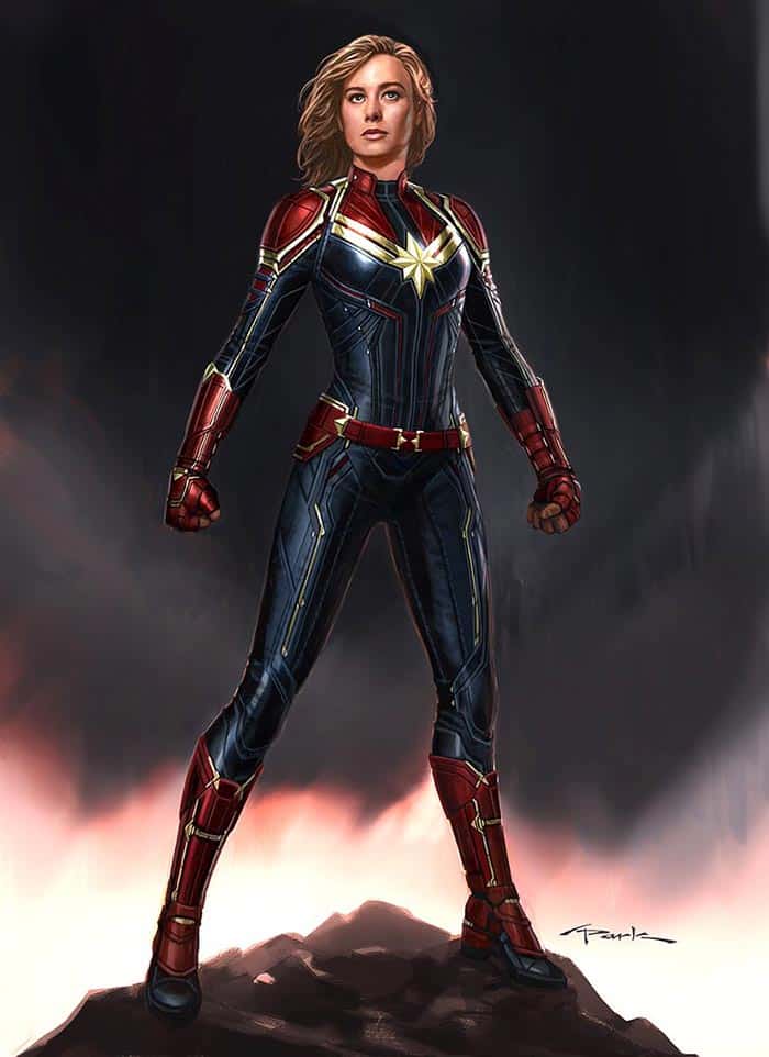 el arte conceptual de andy park con brie larson como carol danvers en capitana marvel (2019)