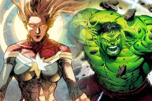 capitana marvel crea un equipo para cazar a hulk