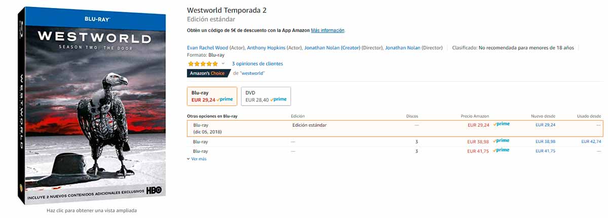 westworld temporada 2 blu-ray