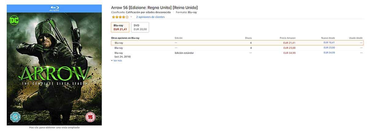 blu ray arrow temporada 6