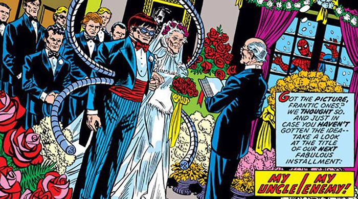 la boda de tía may y octopus en los cómics de spider-man