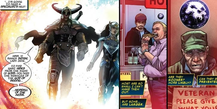 valquiria junto al mejor amigo de Thor, Heimdall