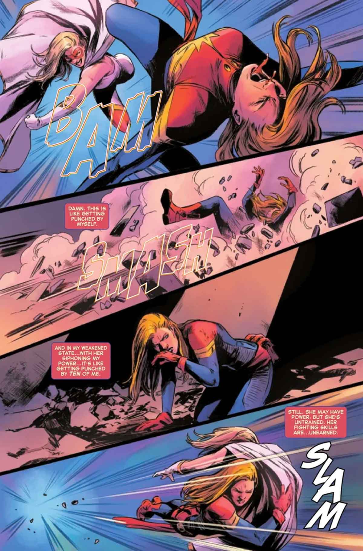 capitana marvel encuentra una adversaria más joven y fuerte que ella