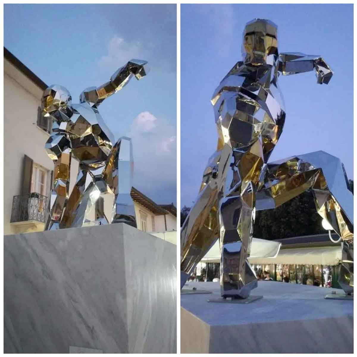 espectacular estatua dedicada a iron man en italia