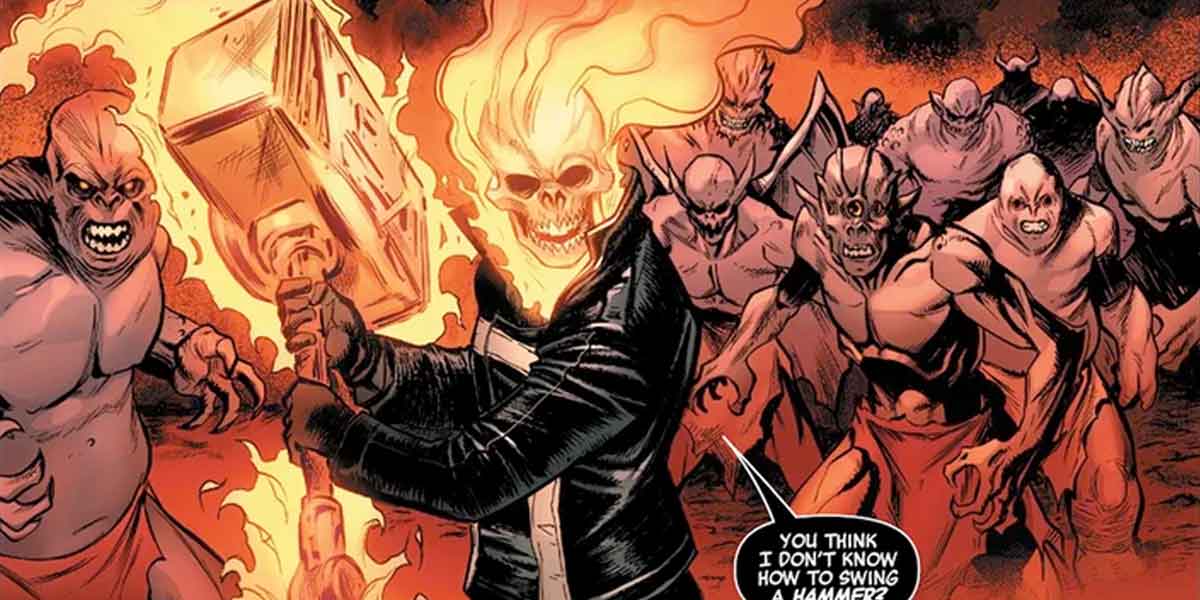 el martillo de ghost rider es mucho más grande que el de thor