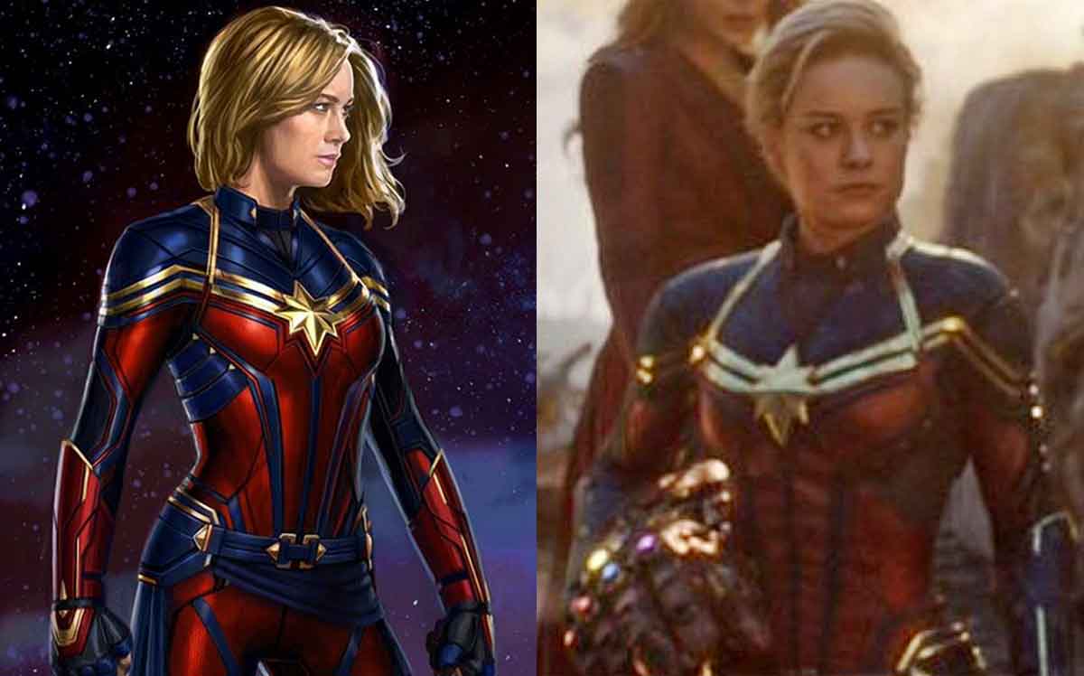 concept art de vengadores: endgame del traje de capitana marvel