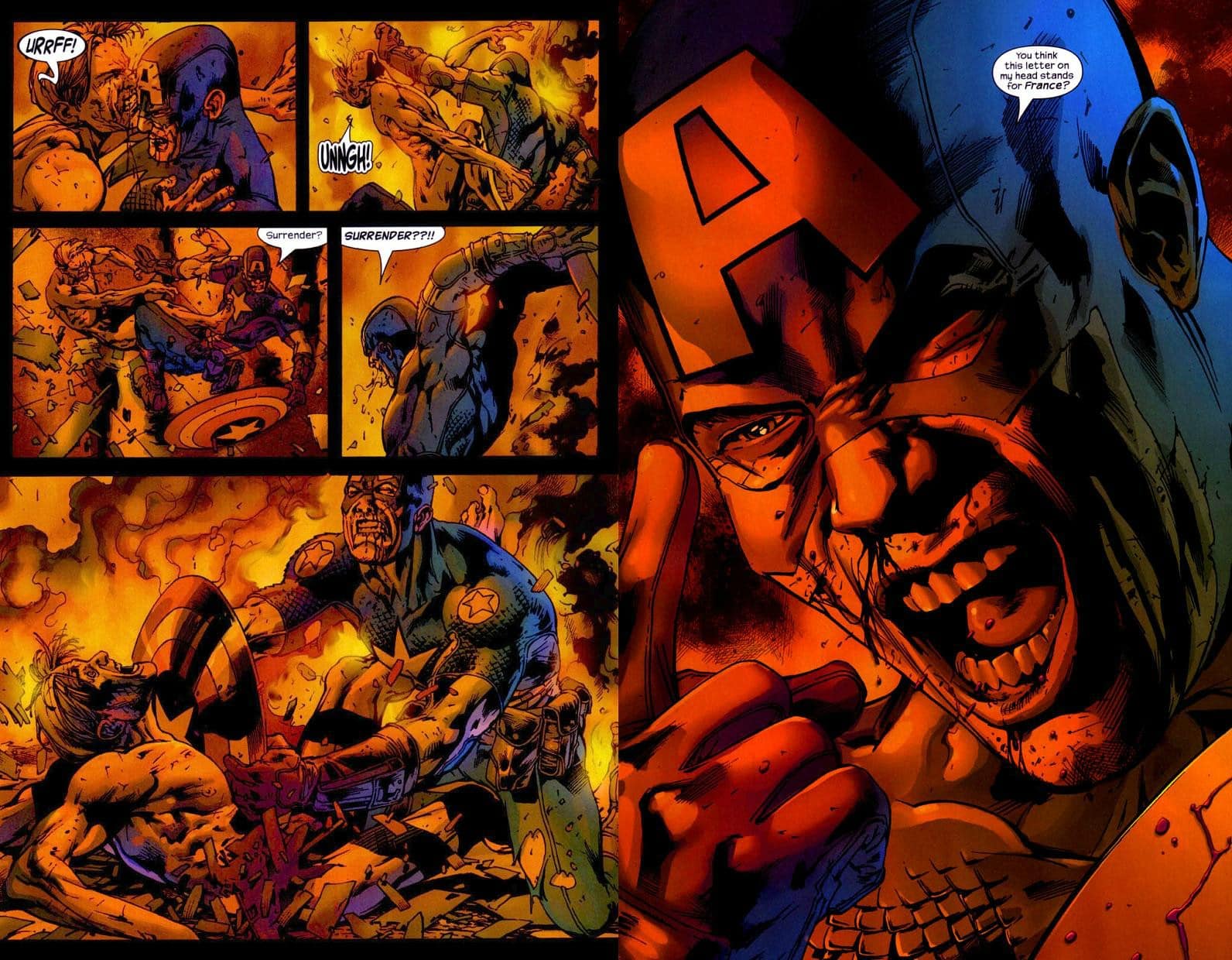 capitán américa se burla de francia