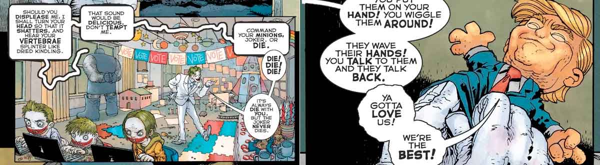 joker y darkseid hacen campaña por donald trump