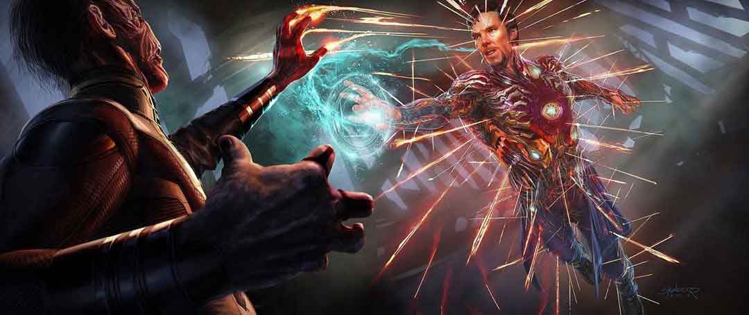 Doctor Strange con la armadura de Iron Man en Vengadores: Infinity War