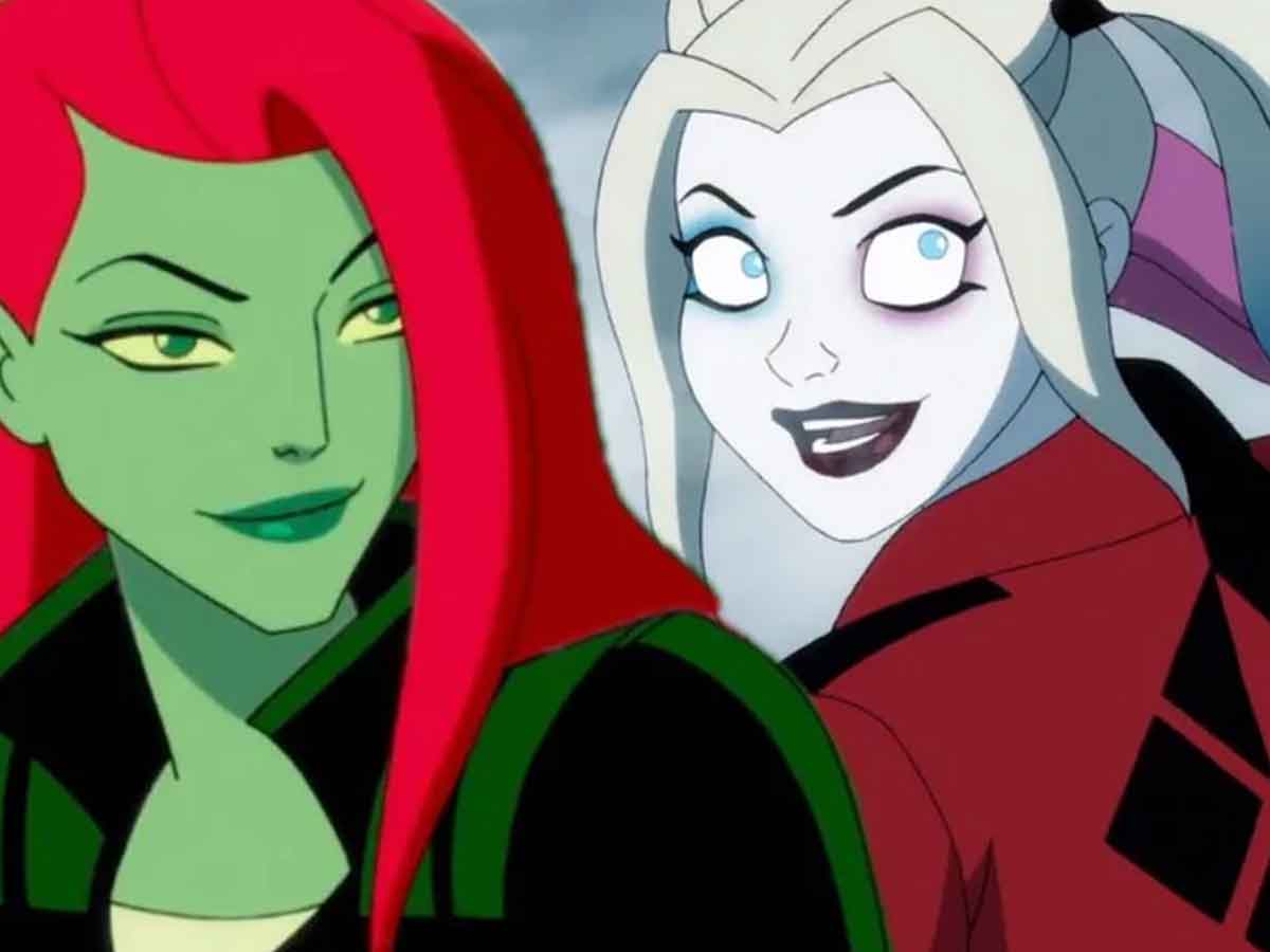 harley quinn y posion ivy se besan por primera vez en la serie de animación