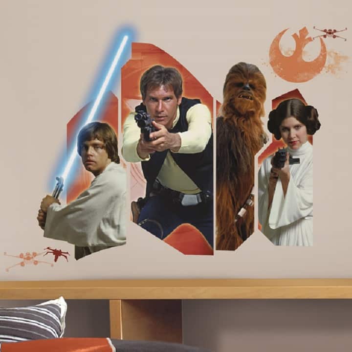 vinilos decorativos star wars luke solo chewie y leia