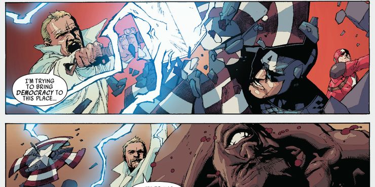 gregory stark destruyo el escudo del Capitán América