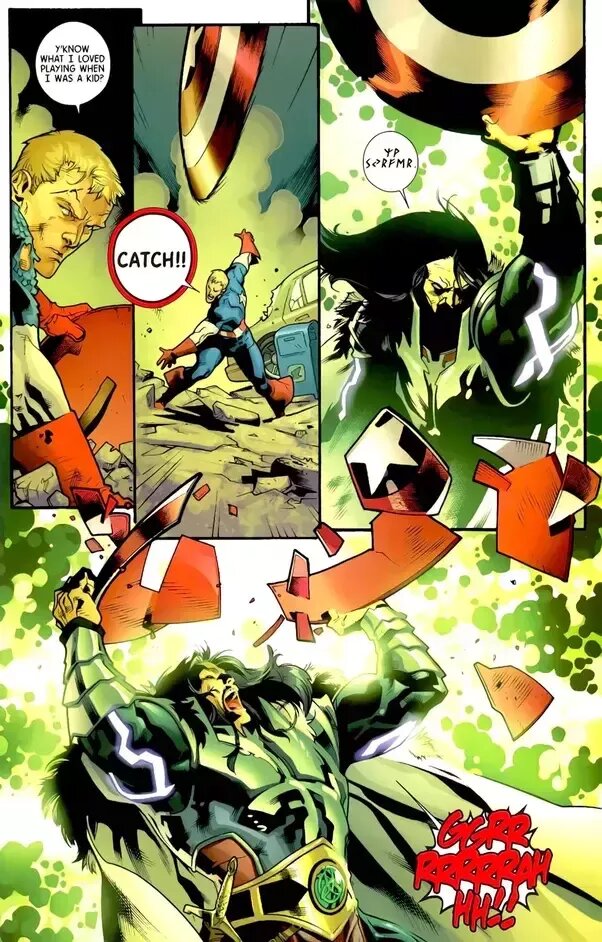 serpiente rompe el escudo de Capitán América