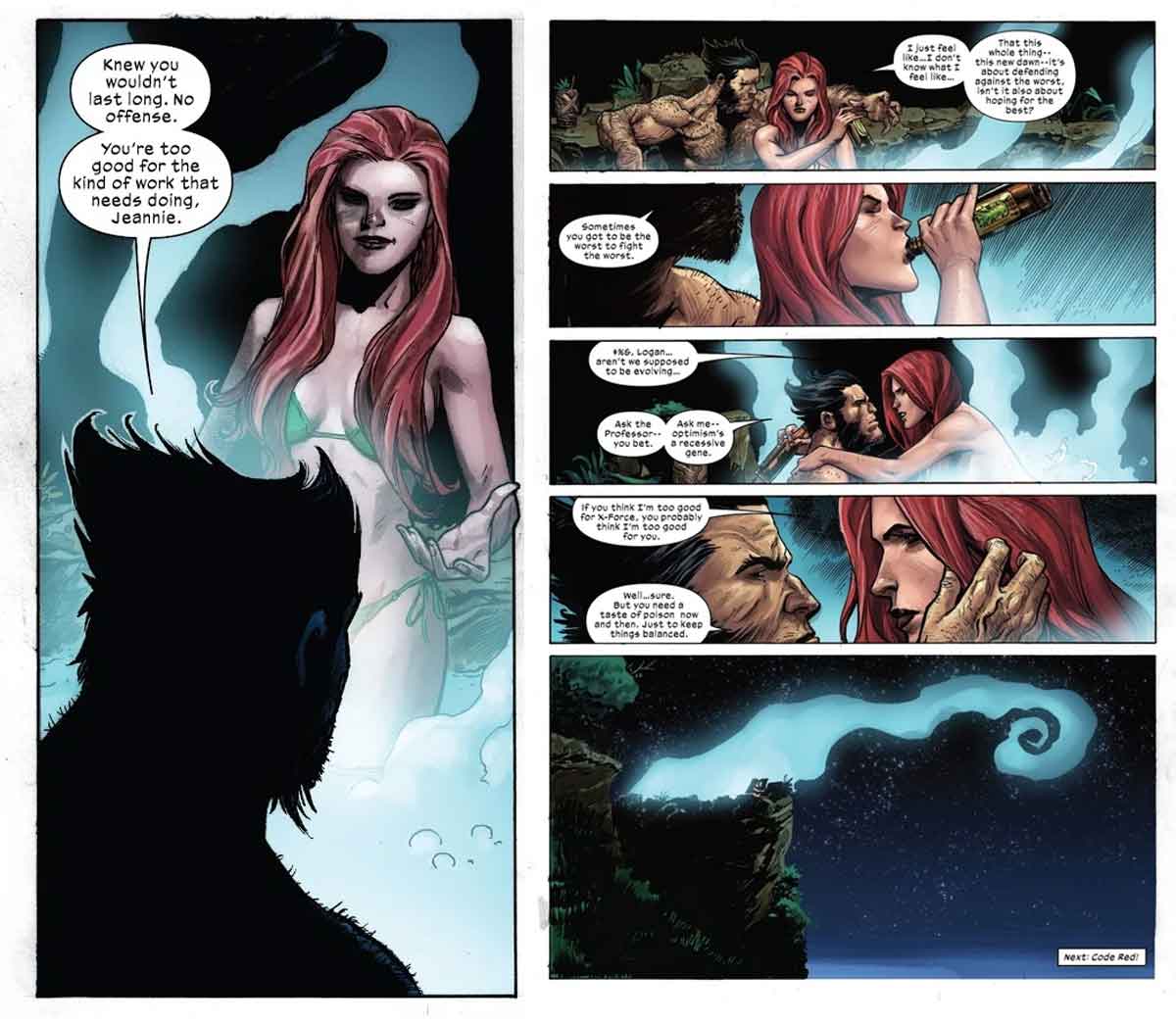 la relación de wolverine y jean grey da un giro interesante