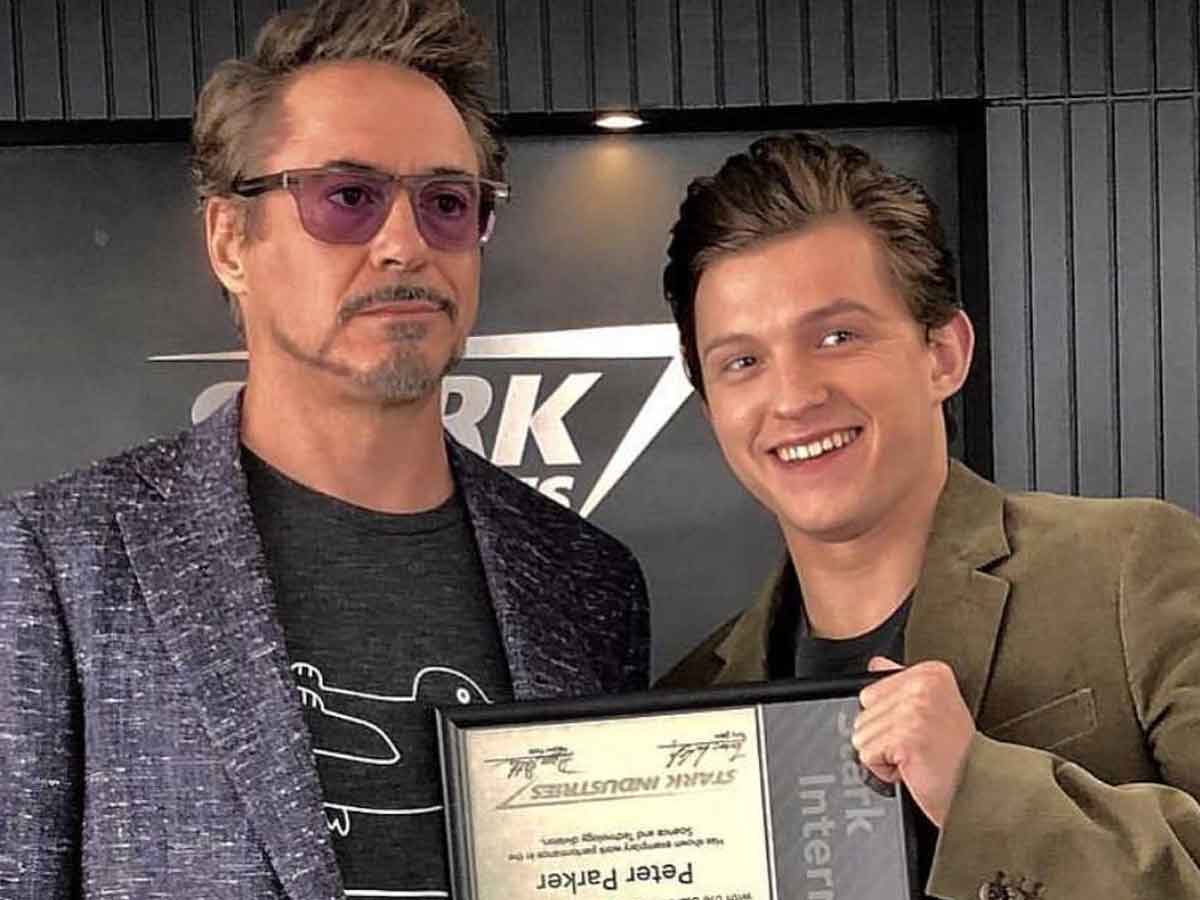 robert downey jr y tom holland marvel studios
