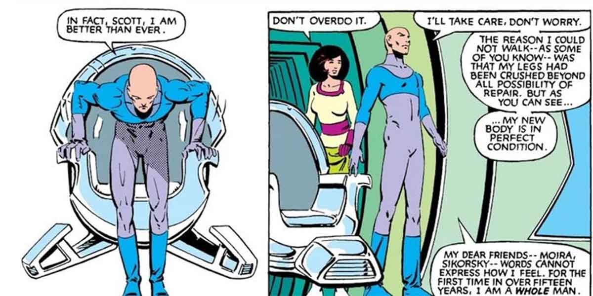 motivo por el qué el profesor x de los x-men puede vovler a caminar