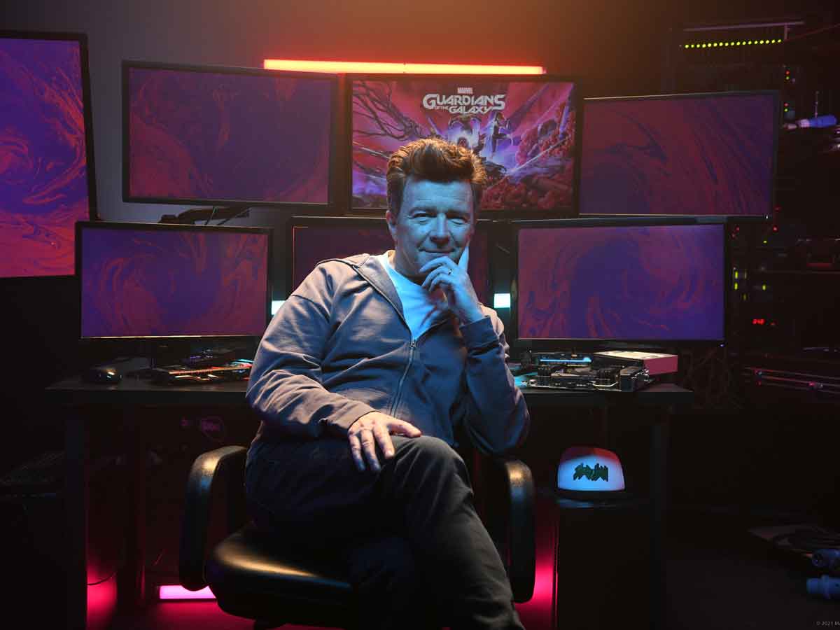 rick astley hackea marvel's guardians of the galaxy