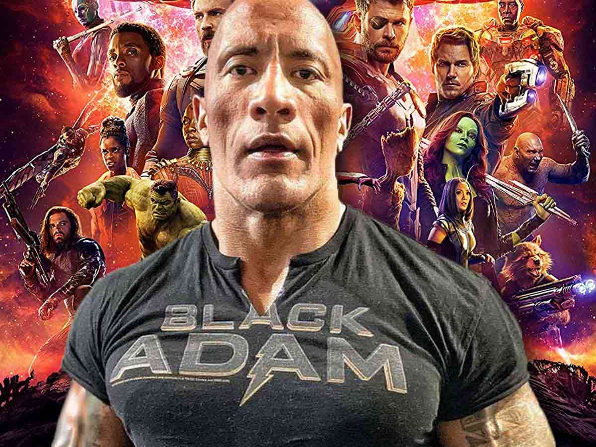 dwayne johnson black adam contra los vengadores (marvel)