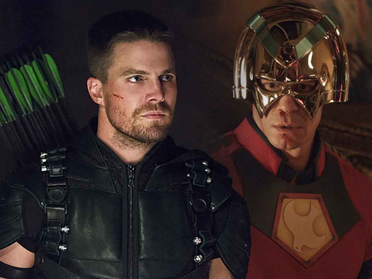 stephen amell responde al chiste de flecha verde en la serie el pacificador
