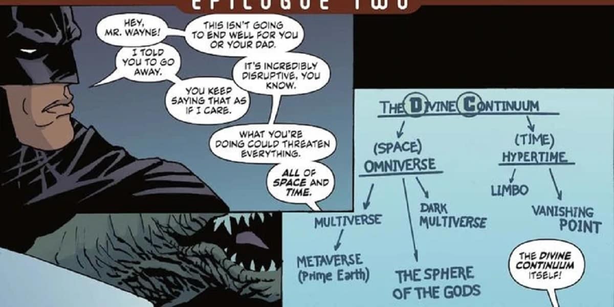 Las siglas de DC en este cómic de Batman