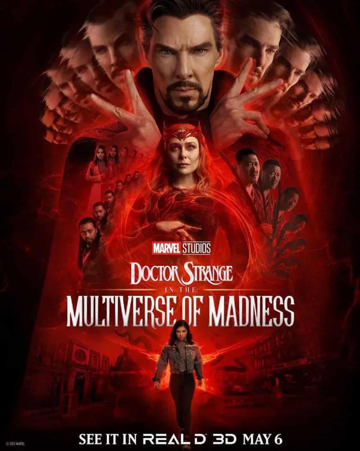 póster de doctor strange en el multiverso de la locura
