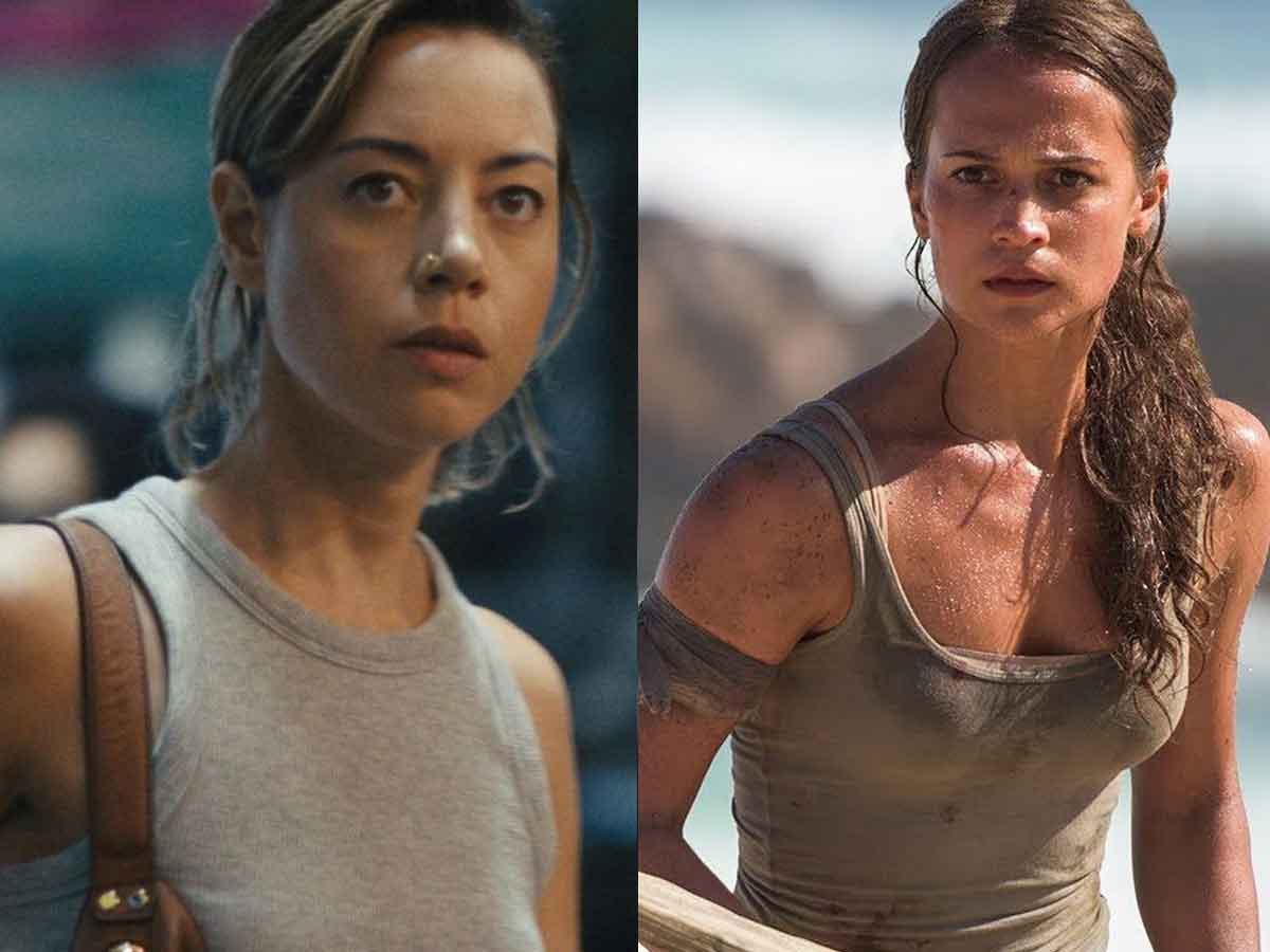 emily the criminal con aubrey plaza y alicia vikander como lara croft en tomb raider