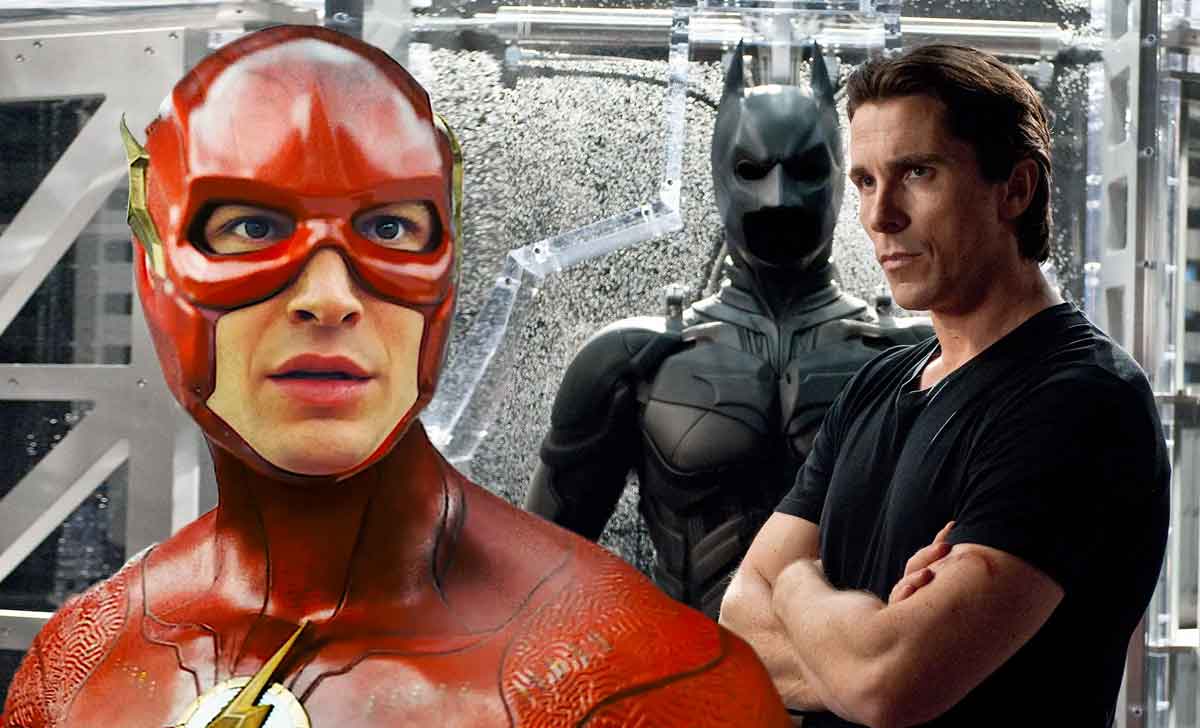 the flash y el batman de christian bale
