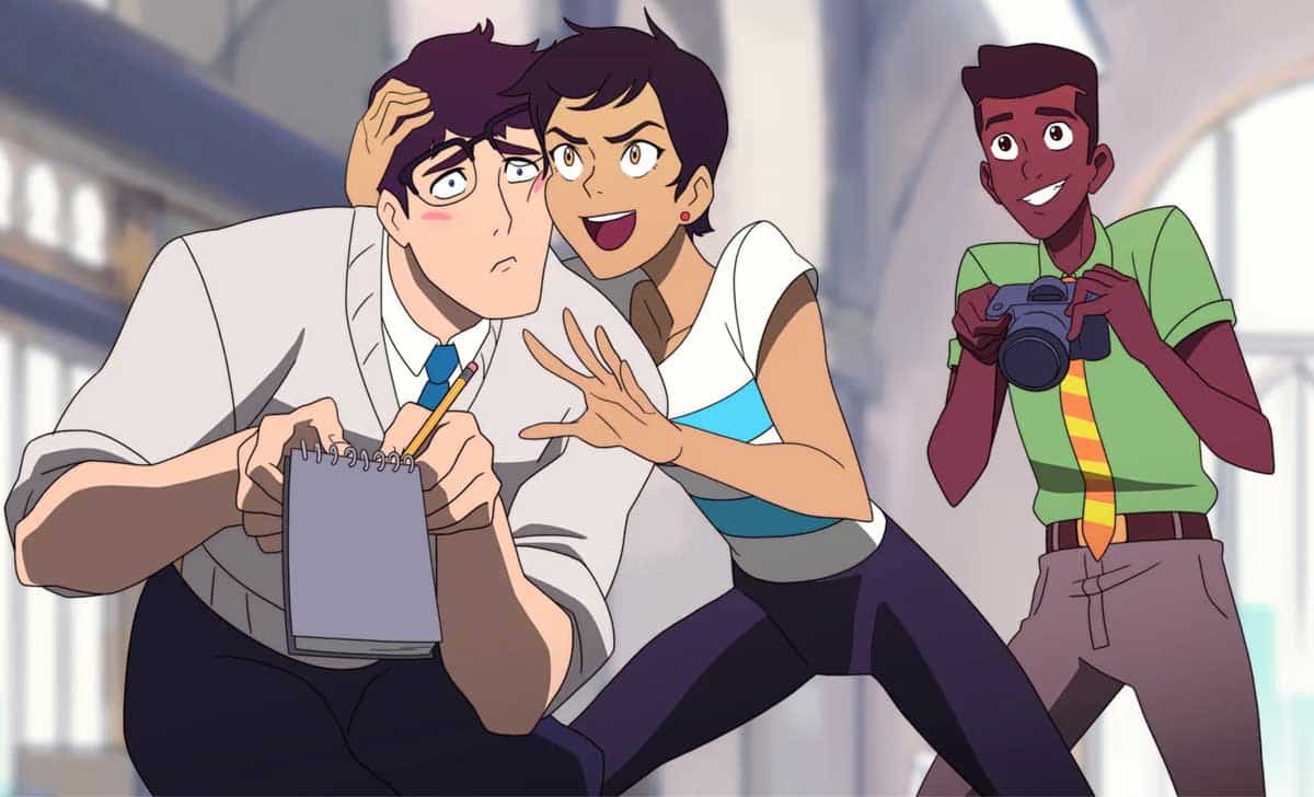 clark, lois y jimmy en my adeventures with superman