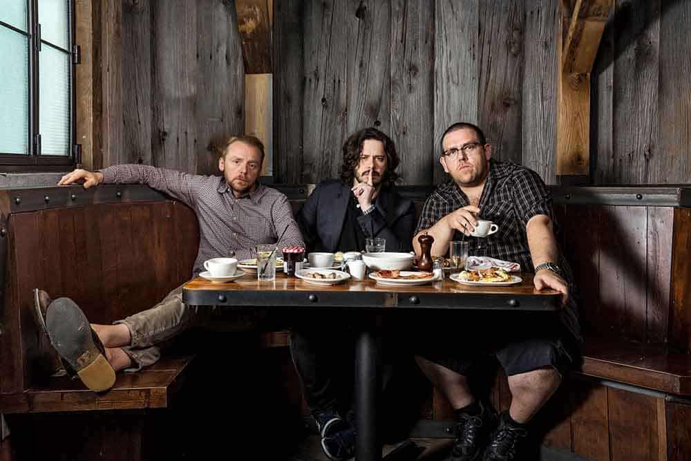 Pegg y Frost con su director favorito