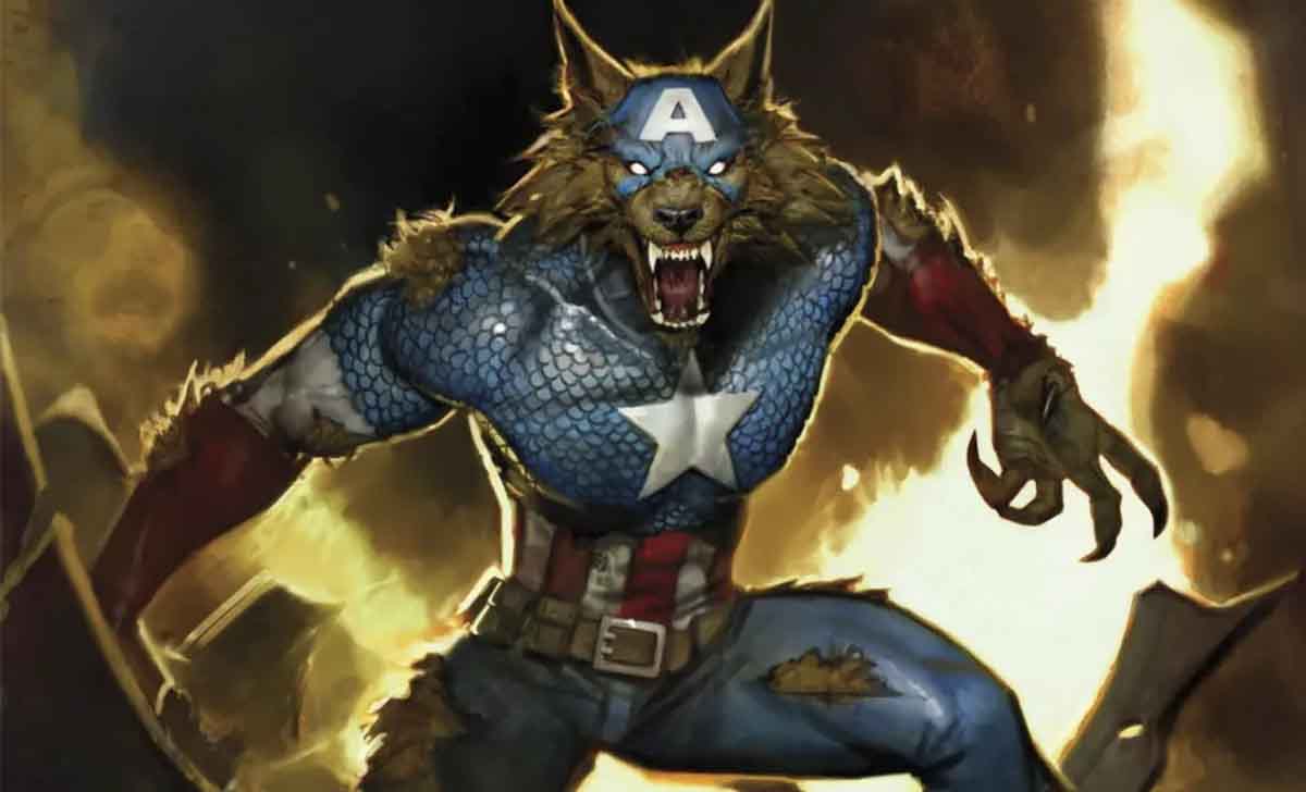 el capitán américa convertido en hombre lobo